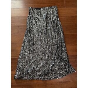 Boston Proper Women's Silver Sequin Pencil Skirt Size 14